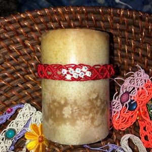 Candle decor lace wreath adjustable crystal NEW